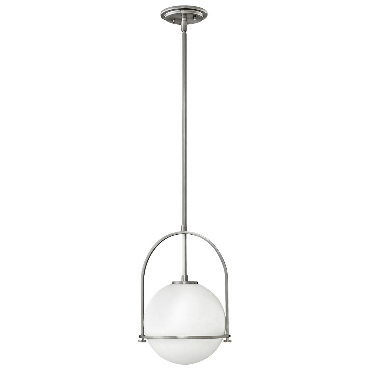 HÄNGELEUCHTE 28.9/50.3 cm    - Nickelfarben, Design, Glas/Metall (28.9/50.3cm) - Elstead Lighting