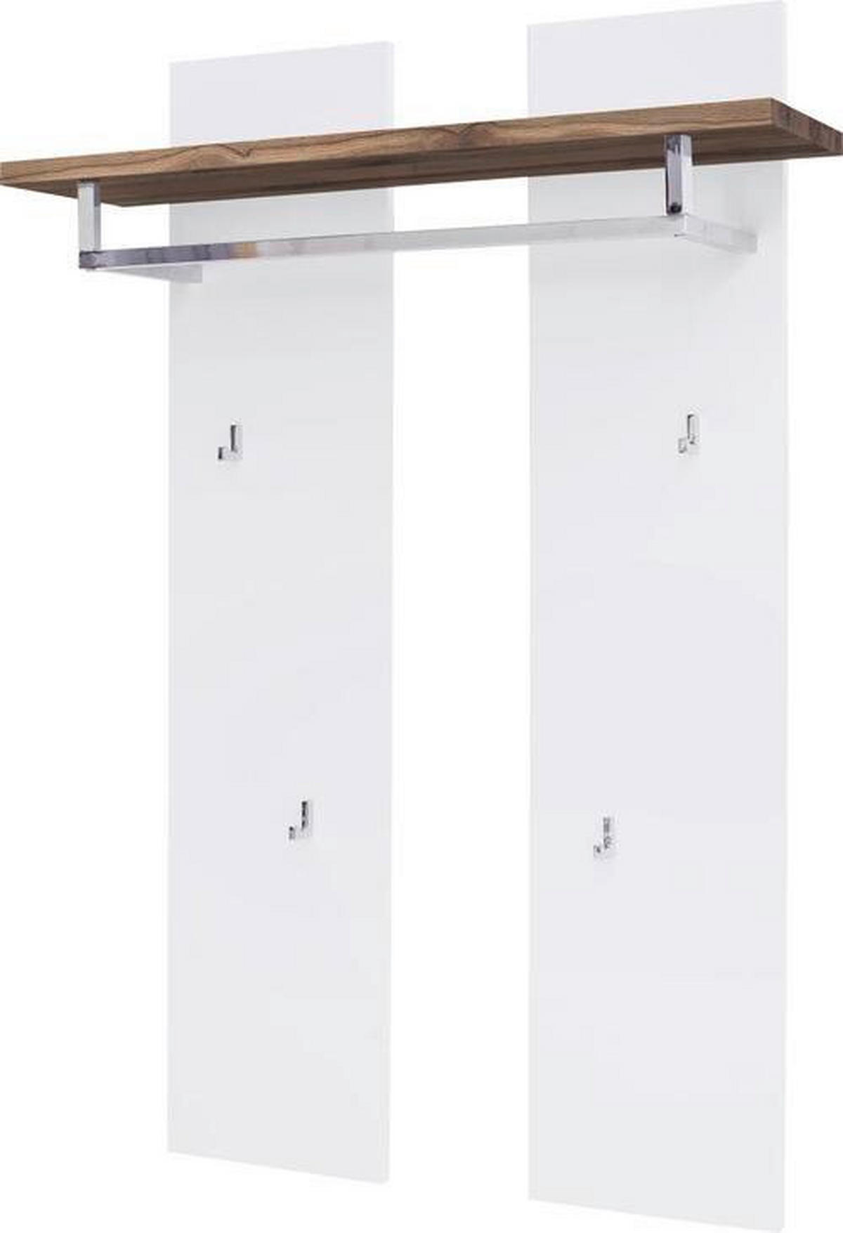 GARDEROBE 5-teilig  in 285/198/38 cm  - Weiss/Eichefarben, Design, Glas/Holz (285/198/38cm) - Novel