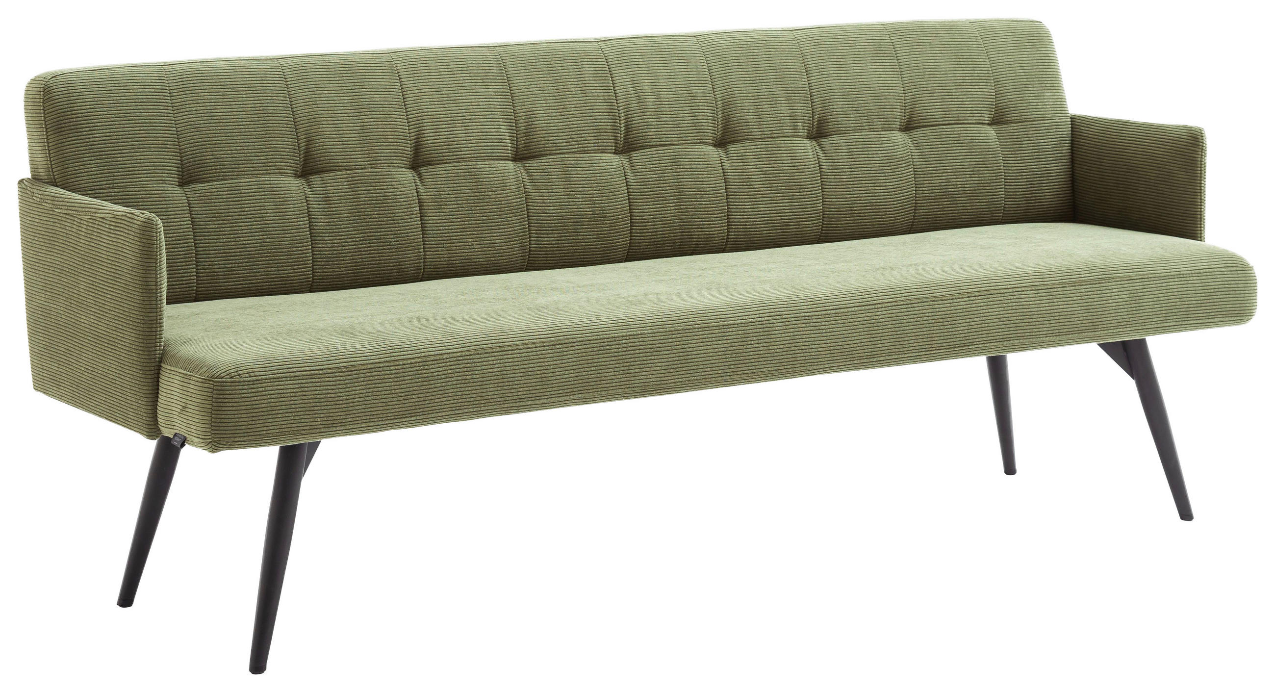 SITZBANK 206/85/69 cm Cord Hellgrün Metall - Schwarz/Hellgrün, Design, Textil/Metall (206/85/69cm) - Johann Jakob