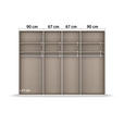 SCHWEBETÜRENSCHRANK 316/223/68 cm 4-türig Weiß, Eiche Artisan  - Chromfarben/Weiß, KONVENTIONELL, Glas/Holzwerkstoff (316/223/68cm) - Novel