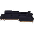 ECKSOFA in Webstoff Schwarz  - Schwarz, Natur, Holz/Textil (282/226cm) - Novel