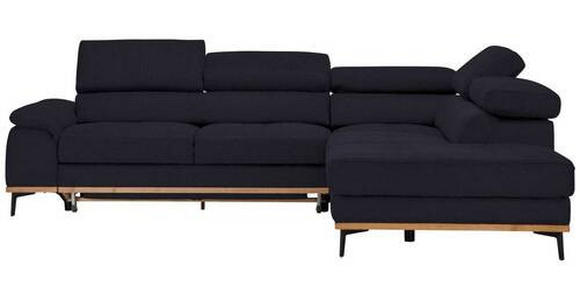 ECKSOFA in Webstoff Schwarz  - Schwarz, Natur, Holz/Textil (282/226cm) - Novel