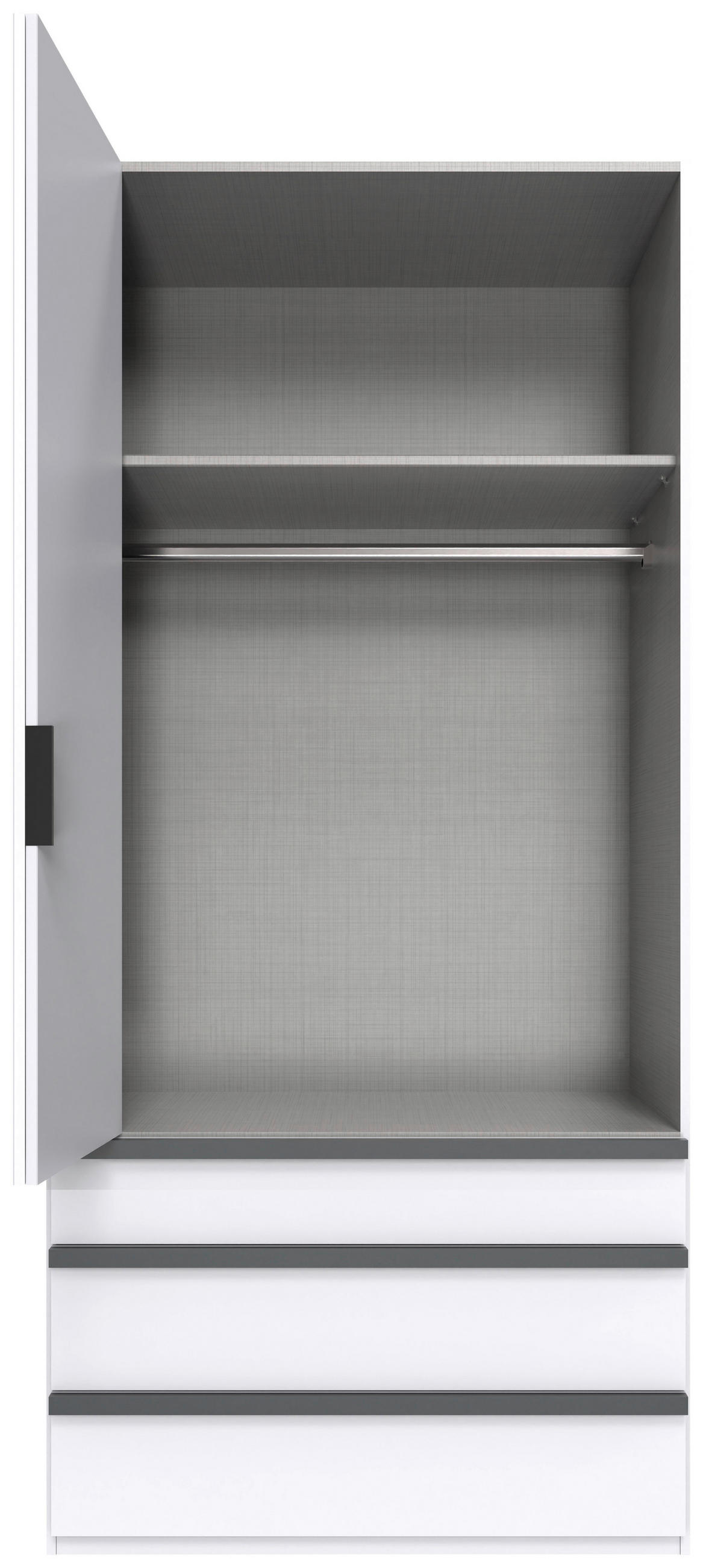 ORMAR S PREKLOPNIM VRATIMA bijela   - bijela/crna, Moderno, drvni materijal (100/216/58cm) - Hom`in