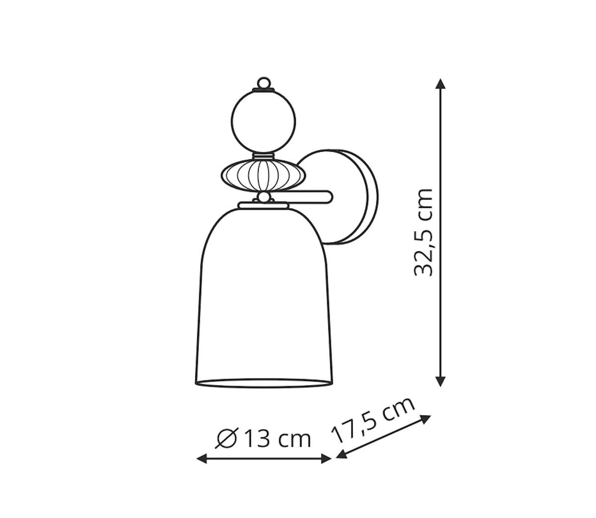 WANDLEUCHTE Tropea  32.5/13/17.5 cm  - Weiß, Design, Glas (32.5/13/17.5cm)