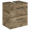 WASCHBECKENUNTERSCHRANK 45/49,8/33,3 cm  - Eiche dunkel/Chromfarben, KONVENTIONELL, Holzwerkstoff/Metall (45/49,8/33,3cm) - Sadena