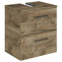 WASCHBECKENUNTERSCHRANK 45/49,8/33,3 cm  - Eiche dunkel/Chromfarben, KONVENTIONELL, Holzwerkstoff/Metall (45/49,8/33,3cm) - Sadena