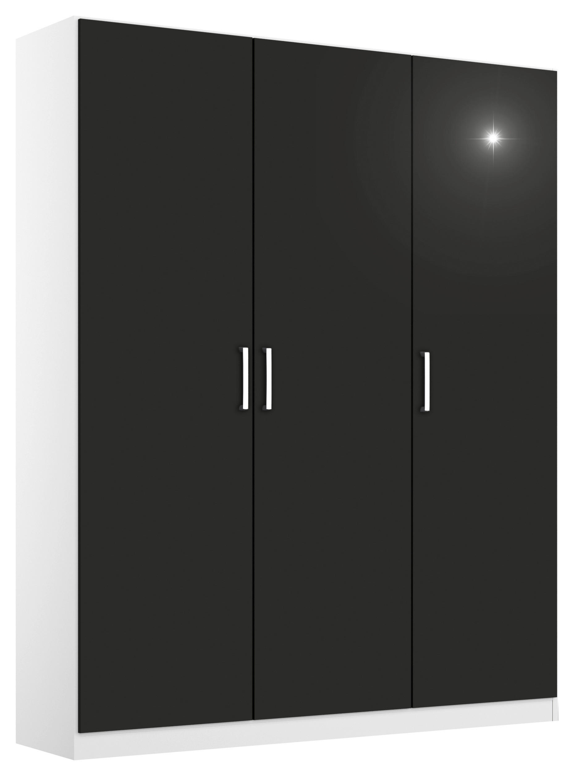 DREHTÜRENSCHRANK  in Weiß, Grau  - Chromfarben/Weiß, MODERN, Holzwerkstoff/Kunststoff (136/197/54cm) - Rauch Möbel