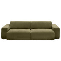 BIGSOFA in Chenille Olivgrün  - Schwarz/Olivgrün, Design, Kunststoff/Textil (238/71/101cm) - Pure Home Lifestyle