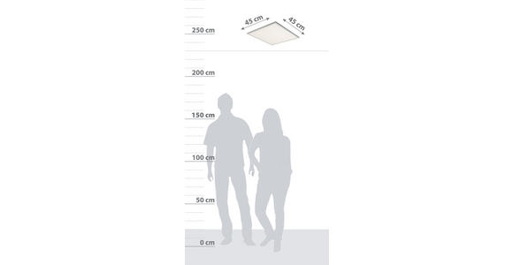 Led Deckenleuchte Varena 45x45 cm Dimmbar - Silberfarben/Weiß, MODERN, Metall (45/45cm) - Luca Bessoni