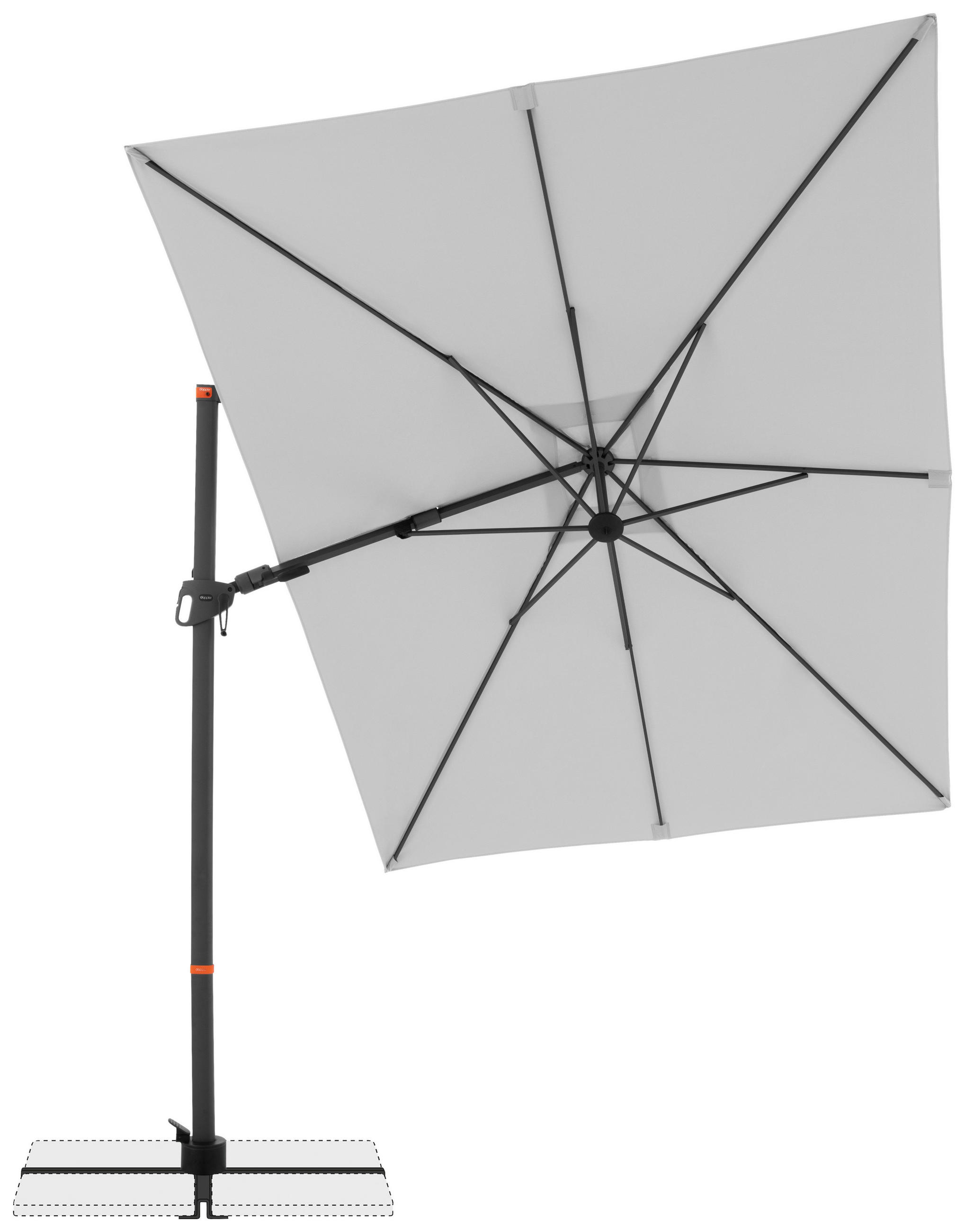 AMPELSCHIRM 320/240 cm - Anthrazit/Hellgrau, Basics, Textil/Metall (320/240cm) - Doppler