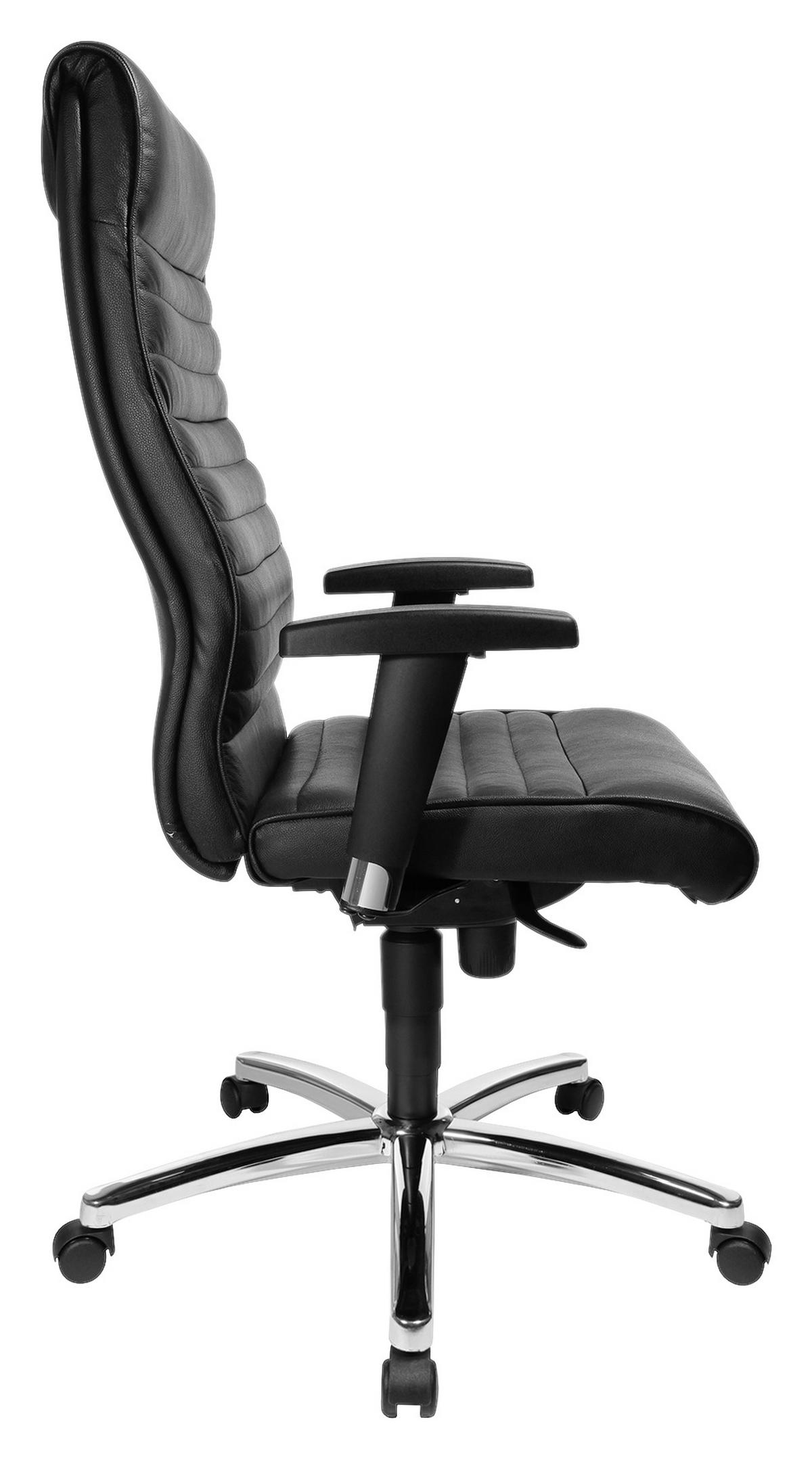 DREHSTUHL  in Schwarz  - Chromfarben/Schwarz, KONVENTIONELL, Leder/Kunststoff (52/110-120/48cm)