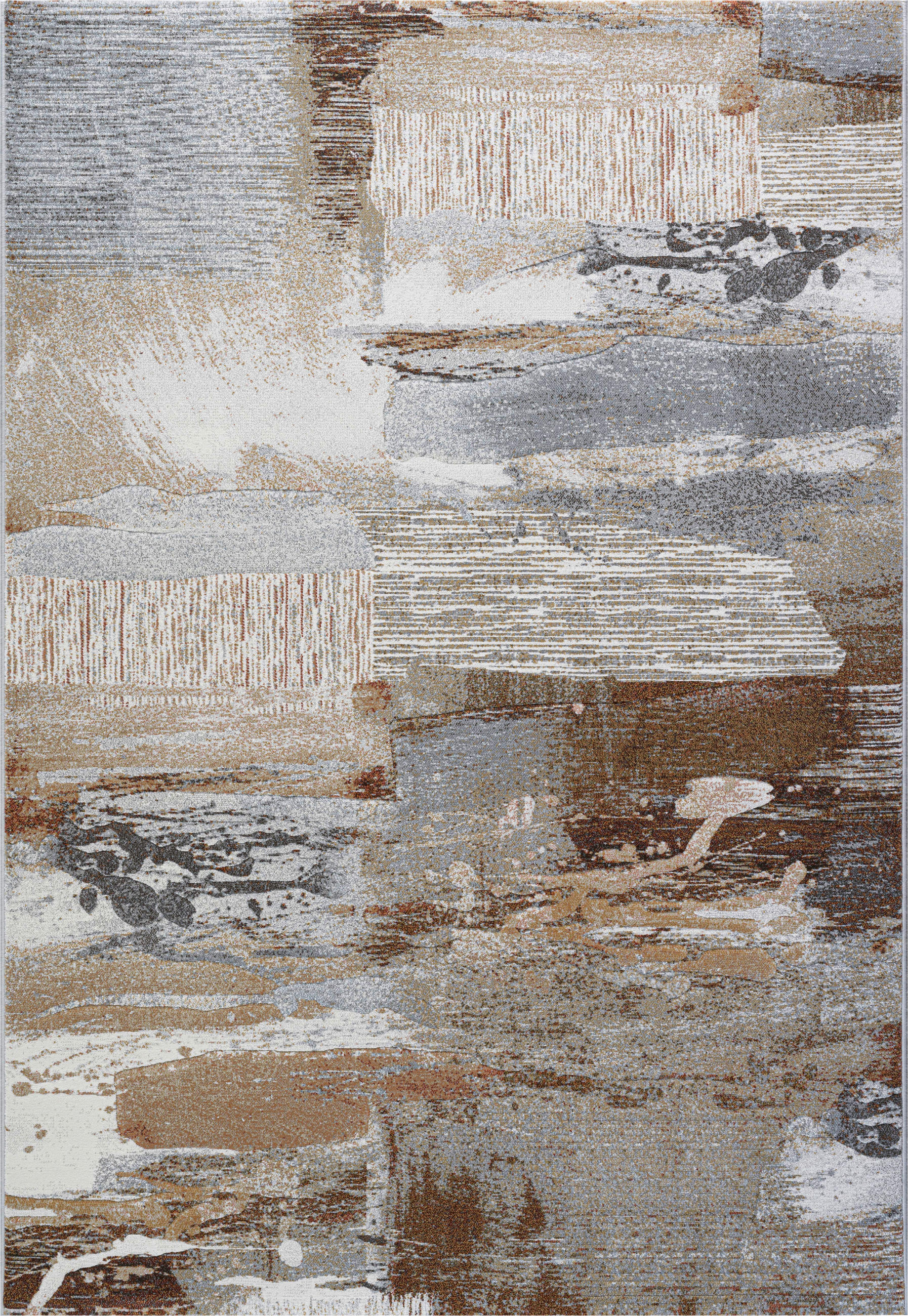 Novel Webteppich Argentum Braun, Creme, Grau 120x170 cm