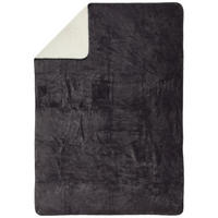 DOMÁCA DEKA, polyester, 130/180 cm - krémová/antracitová, Konventionell, textil (130/180cm) - Novel