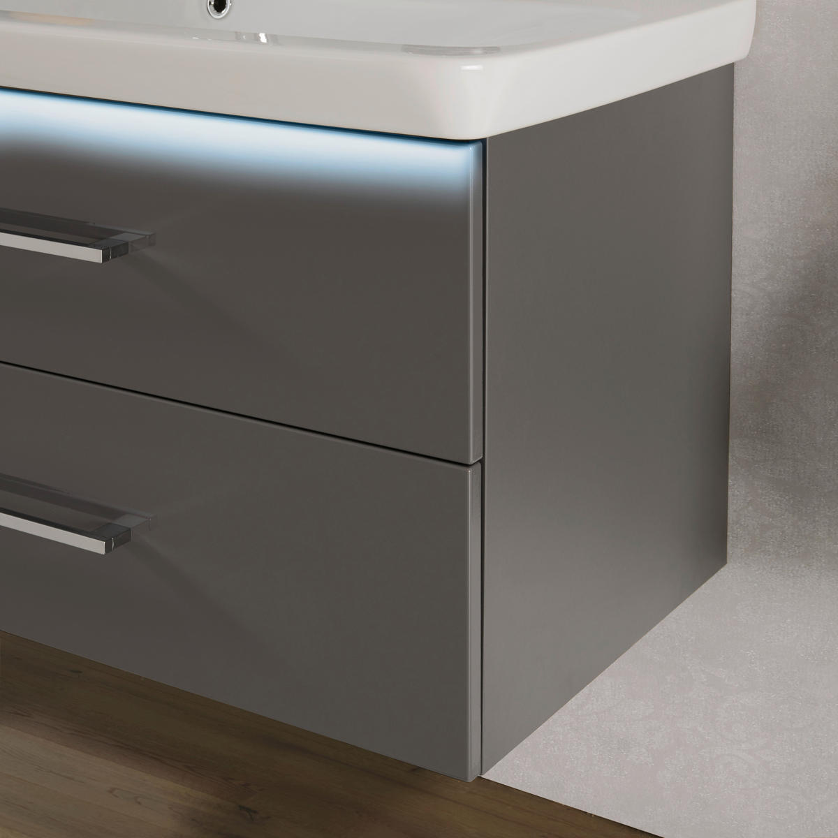 BADEZIMMER  in 107,5 cm  - Anthrazit/Weiß, MODERN, Glas/Keramik (107,5cm) - Voleo