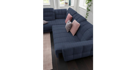 ECKSOFA in Webstoff Dunkelblau  - Schwarz/Dunkelblau, Design, Holz/Textil (216/302cm) - Xora