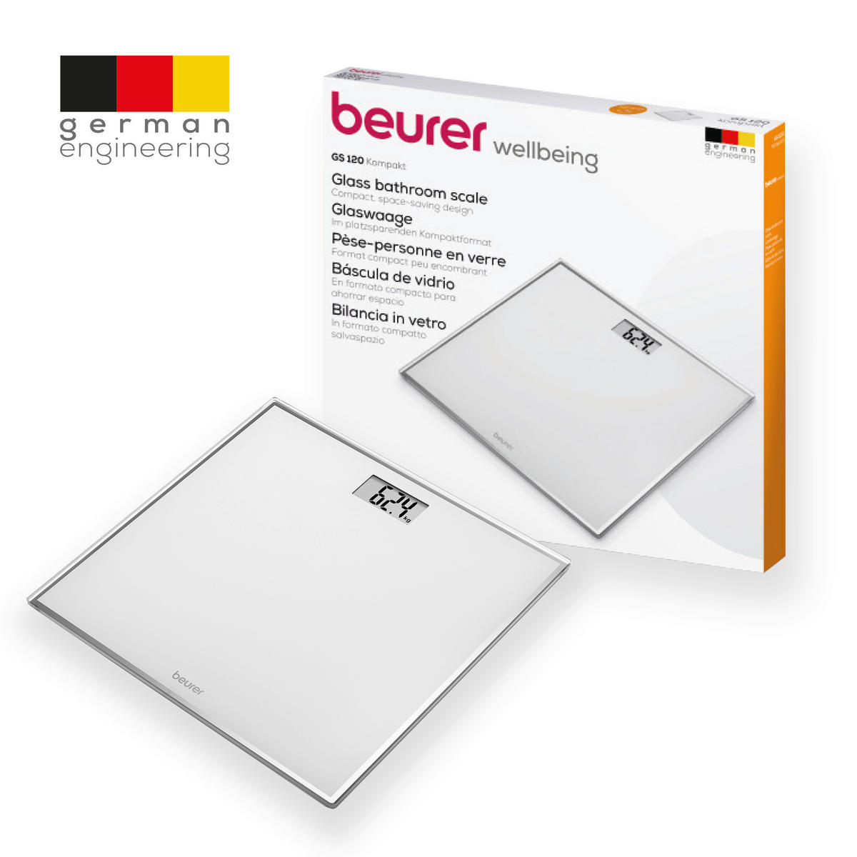 PERSONENWAAGE - Basics, Glas (3/27,5/28,4cm) - Beurer
