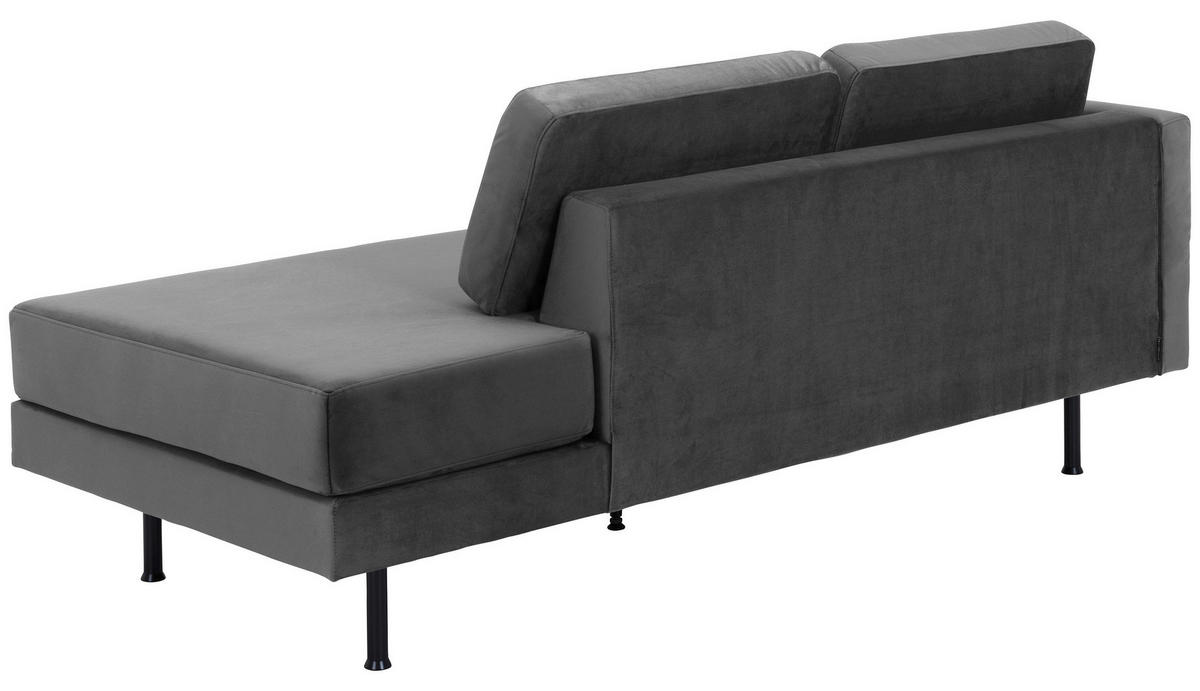 RÉCAMIERE in Velours Anthrazit  - Anthrazit/Schwarz, Design, Textil/Metall (190/87/81cm) - Max Winzer