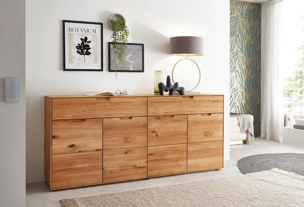 KOMMODE , 200/91/40 cm, 2 Schublade(n)  - Wildeiche, Design, Holz (200/91/40cm) - Livetastic
