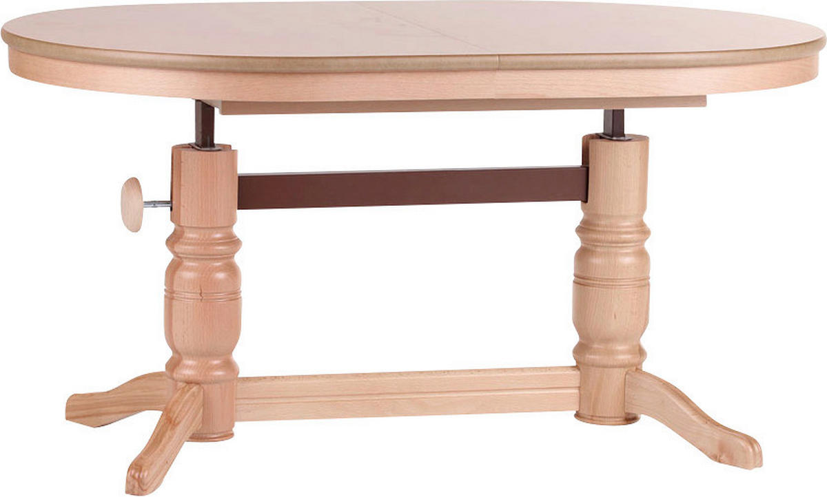 COUCHTISCH furniert, massiv 120-160/75/56-72 cm oval Buchefarben  - Buchefarben, Design, Holz/Holzwerkstoff (120-160/75/56-72cm) - MID.YOU