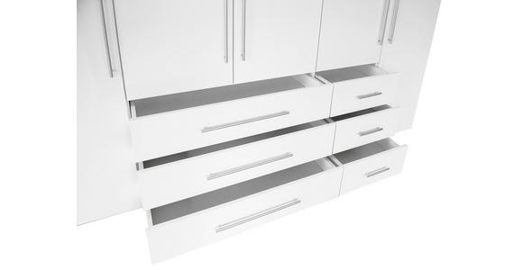 DREHTÜRENSCHRANK  in Weiß, Weiß Hochglanz  - Weiß Hochglanz/Alufarben, KONVENTIONELL, Holzwerkstoff/Metall (244/218,6/59,4cm) - Xora