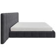 POLSTERBETT gepolstertes Kopfteil, Lattenrost, Bettkasten Anthrazit 160/200 cm  - Anthrazit/Schwarz, Design, Holz/Kunststoff (160/200cm) - Carryhome