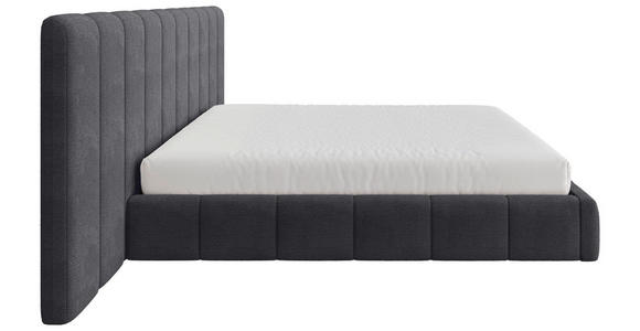 POLSTERBETT gepolstertes Kopfteil, Lattenrost, Bettkasten Anthrazit 160/200 cm  - Anthrazit/Schwarz, Design, Holz/Kunststoff (160/200cm) - Carryhome
