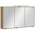 SPIEGELSCHRANK 120/70/20 cm  - Eichefarben/Schwarz, KONVENTIONELL, Glas/Holz (120/70/20cm) - Linea Natura