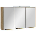 SPIEGELSCHRANK 120/70/20 cm  - Eichefarben/Schwarz, KONVENTIONELL, Glas/Holz (120/70/20cm) - Linea Natura