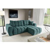 ECKSOFA FERANO in Velours Blau  253/172 cm  - Blau/Schwarz, Design, Kunststoff/Textil (253/172cm) - Livetastic