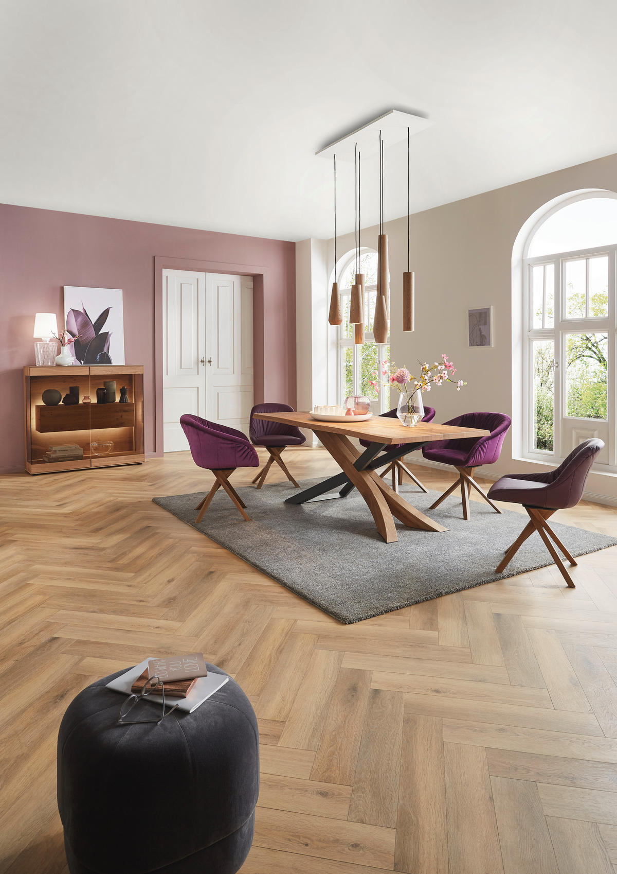 ESSTISCH in Holz, Metall 190/95/76 cm  - Eichefarben/Anthrazit, Natur, Holz/Metall (190/95/76cm) - Valnatura