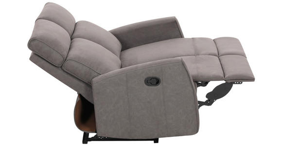 2-SITZER-SOFA Mikrofaser Grau  - Schwarz/Grau, KONVENTIONELL, Kunststoff/Textil (127/105/93cm) - Xora