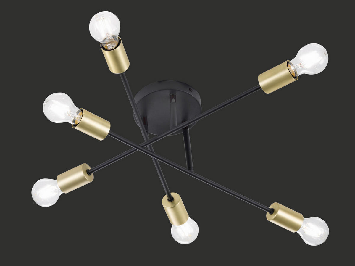 DECKENLEUCHTE CROSS 56,6/19,1 cm   - Schwarz, Design, Metall (56,6/19,1cm) - Trio Leuchten