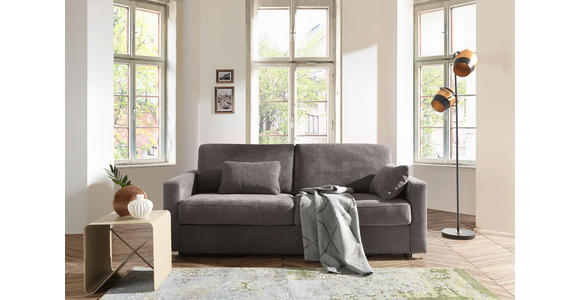 SCHLAFSOFA in Webstoff Weiß  - Chromfarben/Weiß, KONVENTIONELL, Textil/Metall (208/86/97cm) - Novel