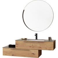 BADEZIMMER 3-teilig  in 159,4 cm  - Eichefarben/Titanfarben, MODERN, Glas/Holz (159,4cm) - Valdera