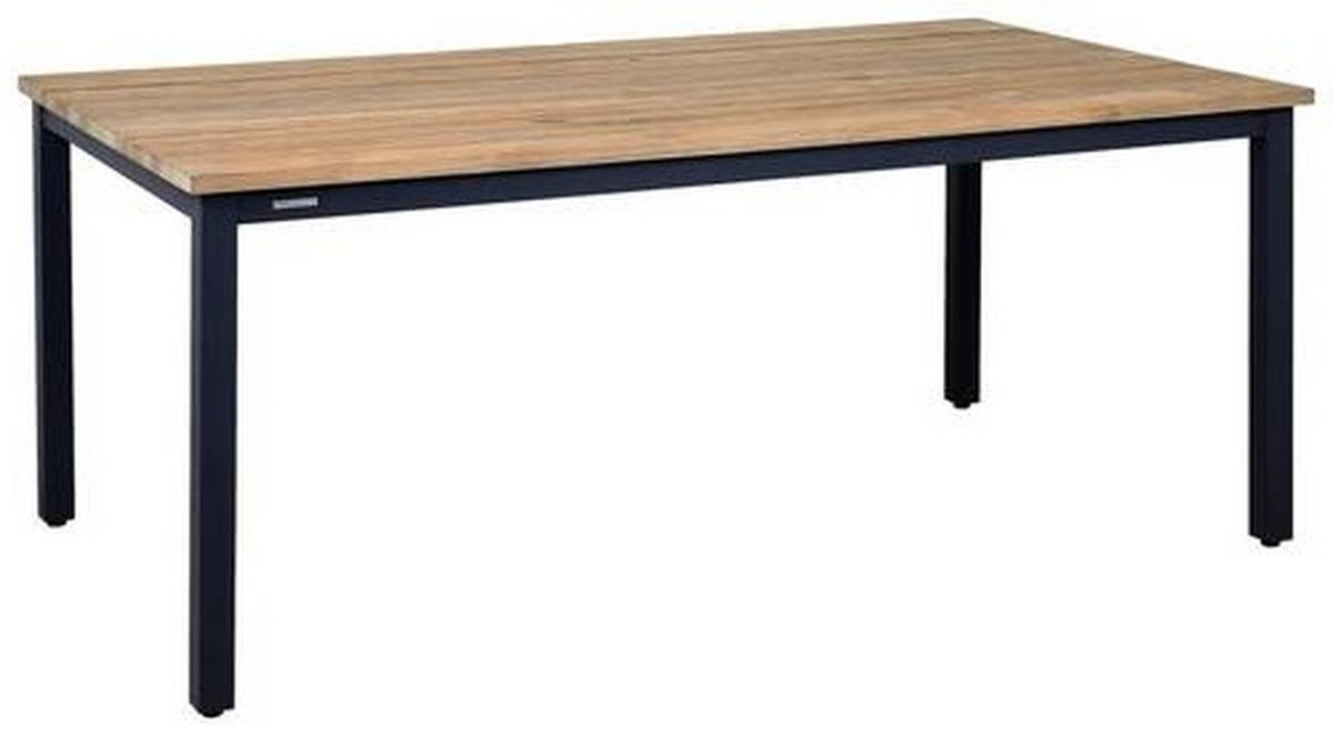 GARTENTISCH 180/100/75 cm  - Graphitfarben/Teakfarben, Design, Holz/Metall (180/100/75cm) - Zebra 