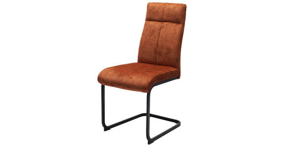 SCHWINGSTUHL in Eisen Webstoff - Rostfarben/Schwarz, Design, Textil/Metall (45/92/62cm) - Novel