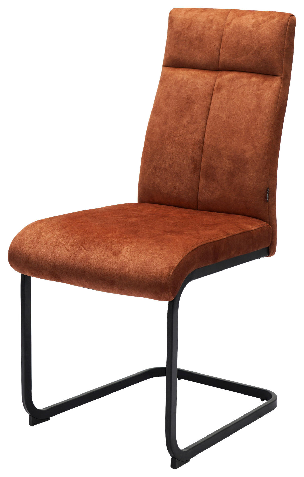 SCHWINGSTUHL  in Eisen Webstoff  - Rostfarben/Schwarz, Design, Textil/Metall (45/92/62cm) - Novel