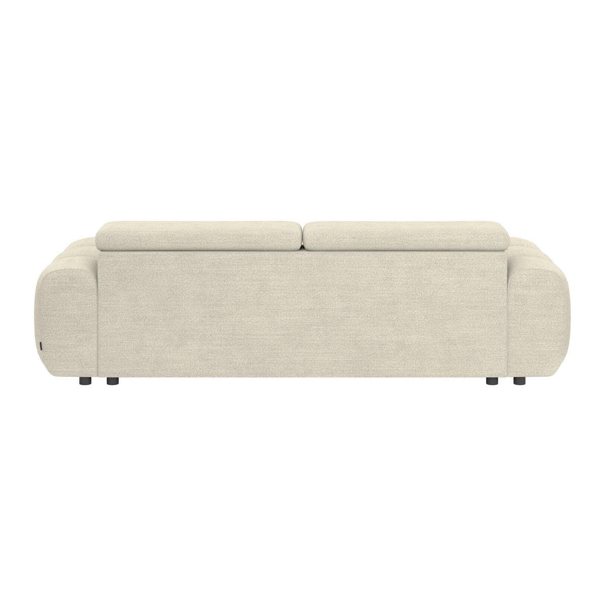 BIGSOFA inkl. mot. Funktion Webstoff Creme  - Creme/Schwarz, Design, Kunststoff/Textil (248/77-97/108cm) - Welnova