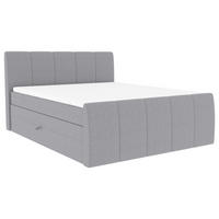 BOXSPRINGBETT 180/200 cm  in Hellgrau  - Hellgrau/Schwarz, Konventionell, Kunststoff/Textil (180/200cm) - Carryhome