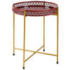 POMOĆNI STOLIĆ tamno crvena  metal   - tamno crvena/zlatne boje, Trend, metal (43/43/50cm) - Ambia Home