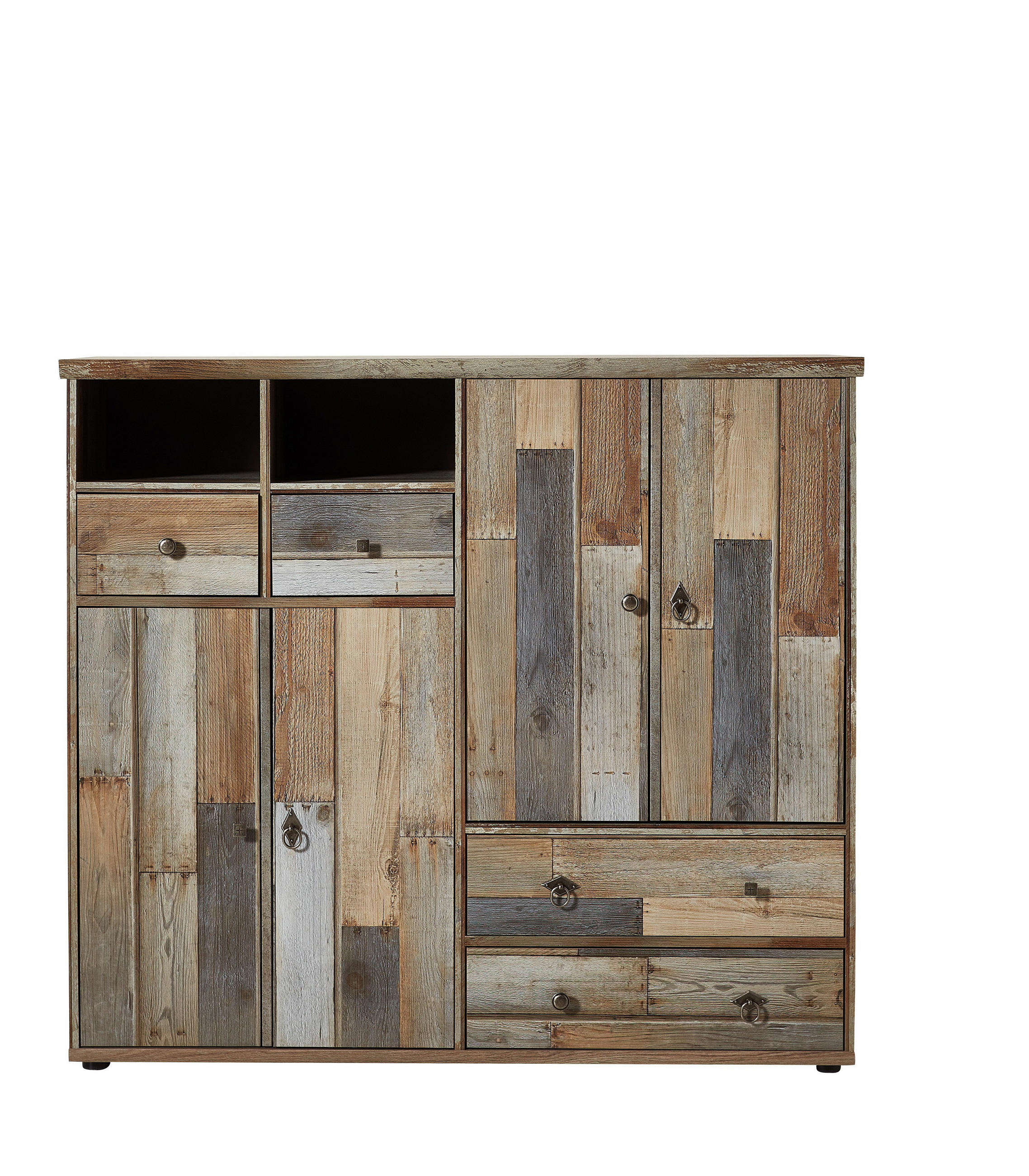 SCHUHSCHRANK - Zinkfarben, Trend, Holzwerkstoff/Metall (130/117/40cm)