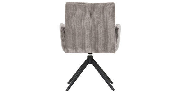 ARMLEHNSTUHL in Cord - Taupe/Schwarz, Design, Textil/Metall (65/90/60cm) - Novel