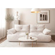 BIGSOFA  in Webstoff Creme  - Creme/Schwarz, KONVENTIONELL, Kunststoff/Textil (243/90,5/130cm) - Ambia Home