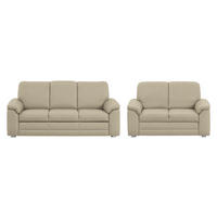 SITZGARNITUR Chenille Sandfarben  - Sandfarben/Alufarben, Konventionell, Textil/Metall (208/156/96/89cm) - Beldomo Comfort