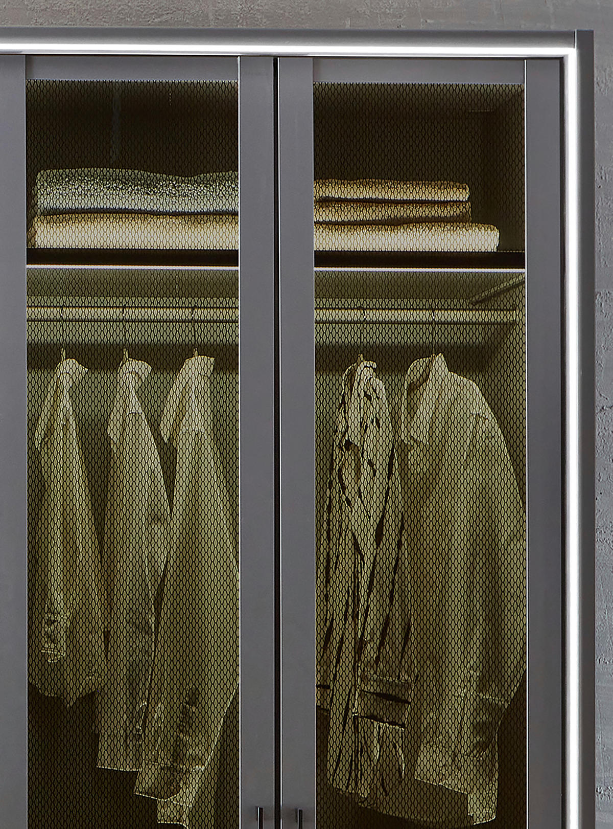 DREHTÜRENSCHRANK 300/236/58 cm 6-türig Graphitfarben  - Schwarz/Graphitfarben, KONVENTIONELL, Glas/Holzwerkstoff (300/236/58cm) - Novel