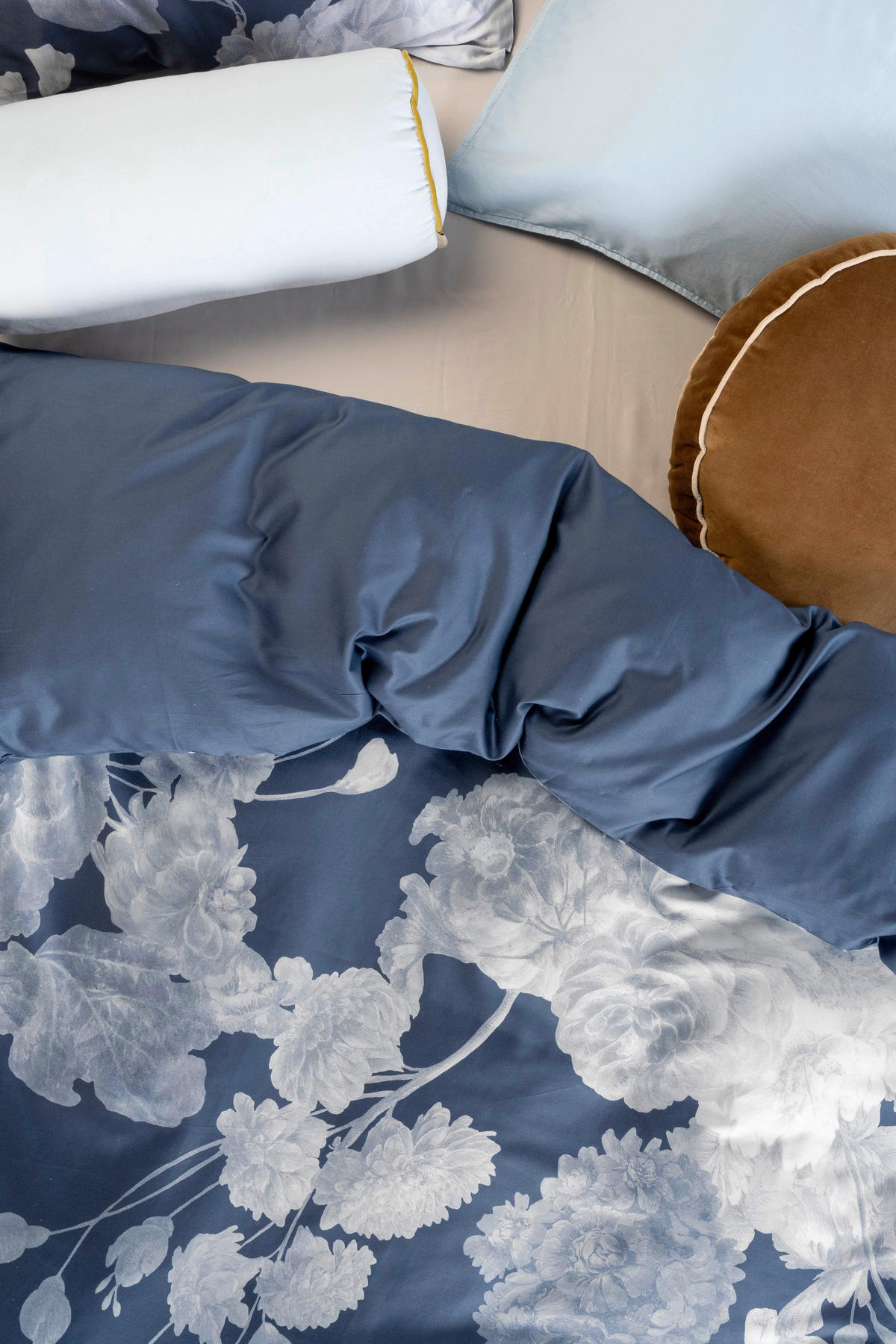 POSTELJNINA 135/200 cm saten modra  - modra, Konvencionalno, tekstil (135/200cm) - Essenza