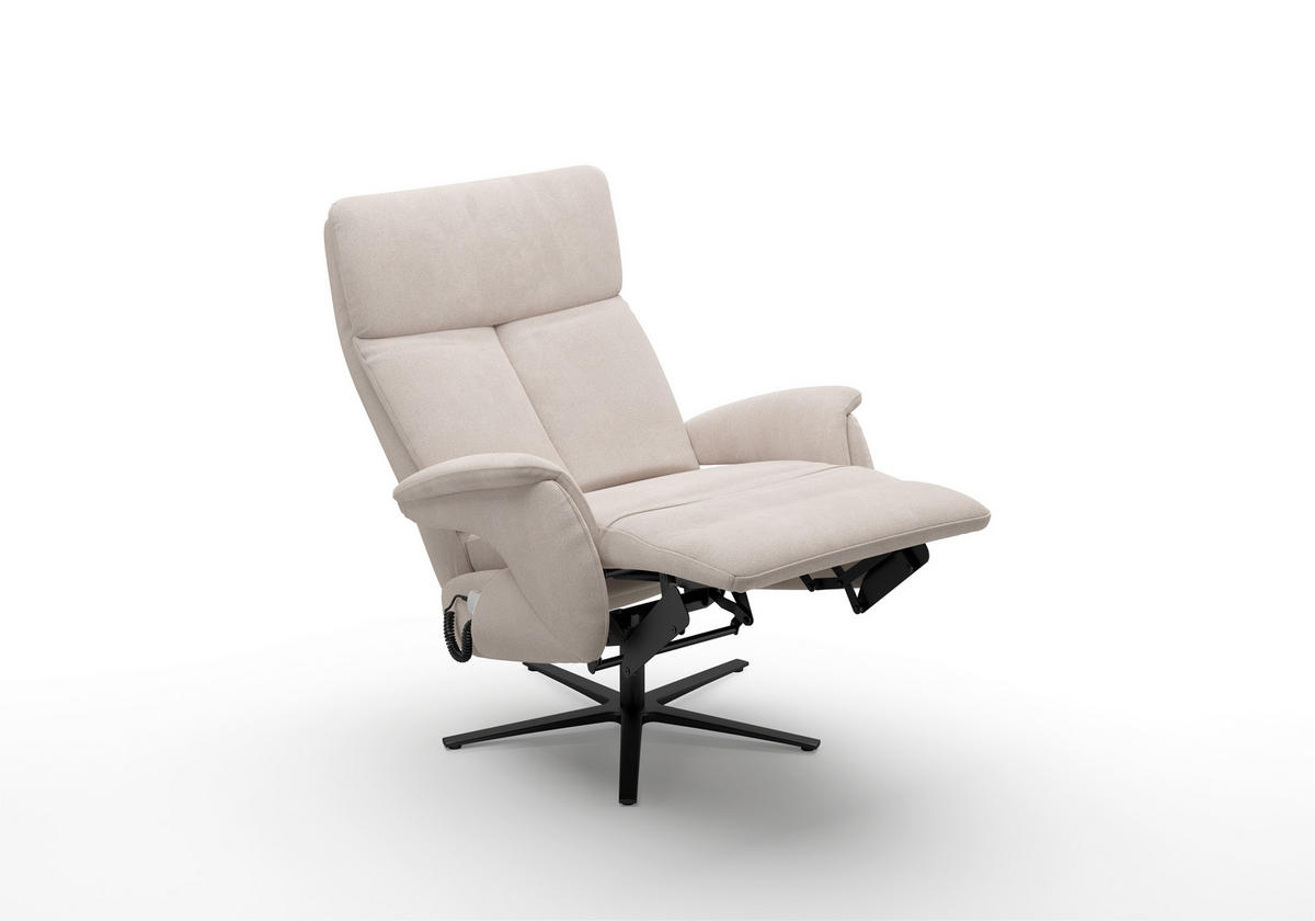 RELAXSESSEL TV TRIPLE SEVEN XTRA LARGE L3 Flachgewebe Kopfteilverstellung, Fußteilverstellung, Rücken echt    - Greige/Schwarz, Basics, Textil/Metall (86/115/86cm) - Sit & More