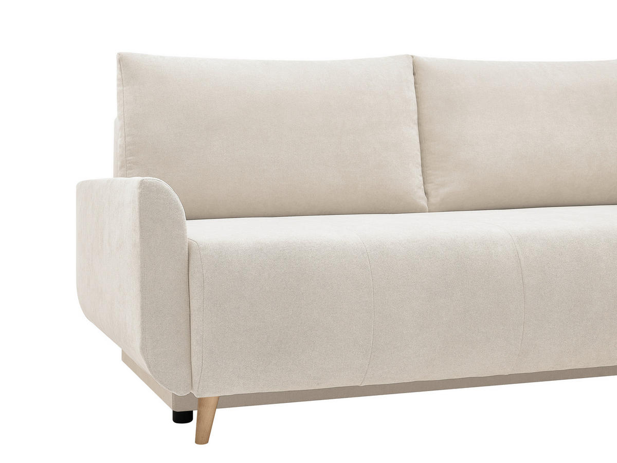 SCHLAFSOFA DUO Mikrofaser Weiß  inkl. Rückenkissen, Bettkasten, Schlaffunktion, Rücken echt  - Naturfarben/Weiß, Design, Textil (218/90/110cm) - P & B
