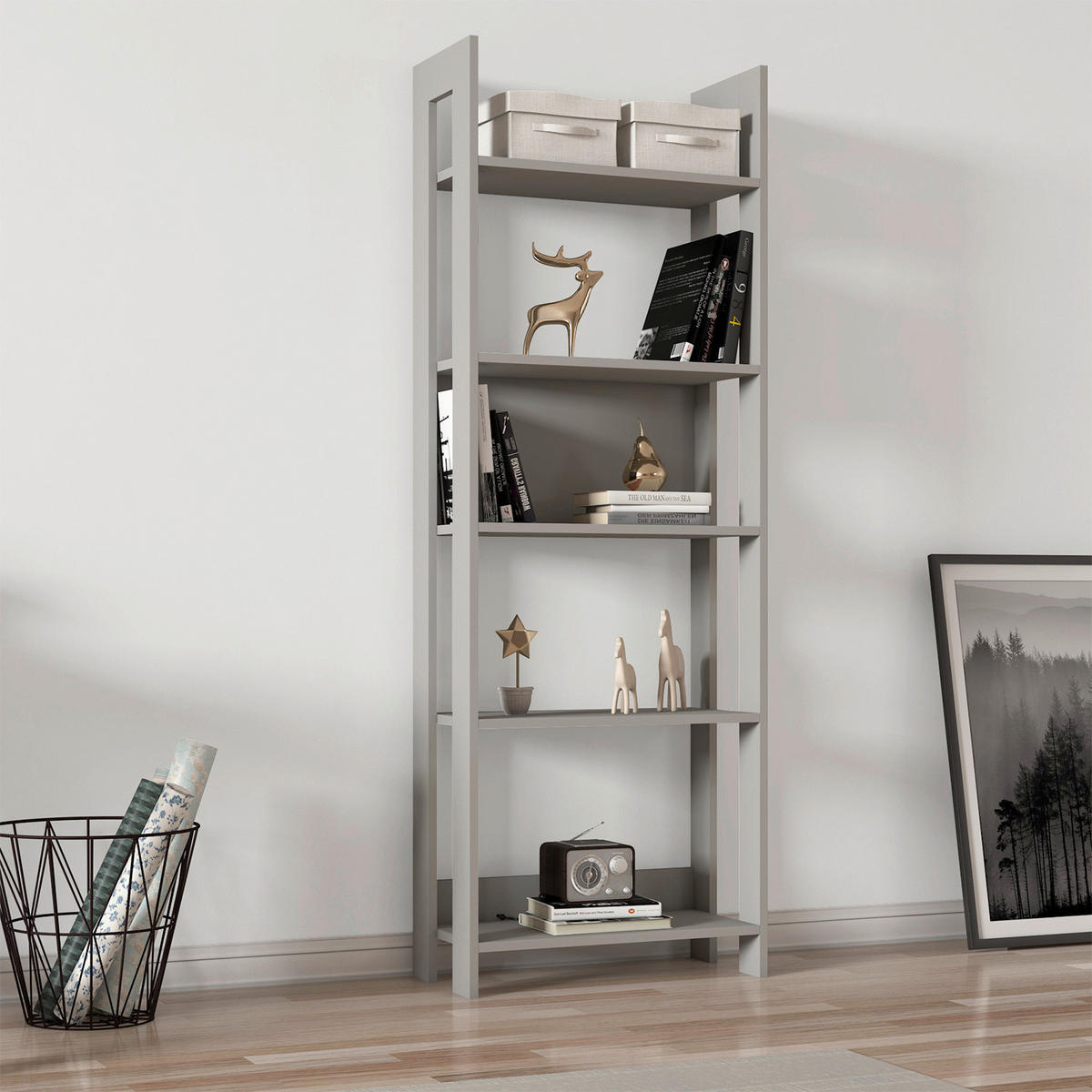 REGAL Grau  - Grau, Design, Holzwerkstoff (64/180/30cm) - Livetastic