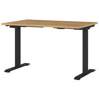 SCHREIBTISCH 120/80/72-118 cm  in Schwarz, Eichefarben, Braun  - Eichefarben/Schwarz, MODERN, Holzwerkstoff/Metall (120/80/72-118cm) - Novel